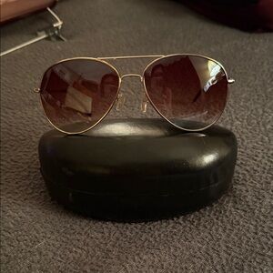 Gold Aviator Sunglasses